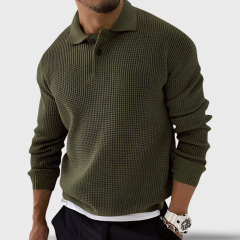 Drune | stilvoller gestrickter Polopullover für Männer