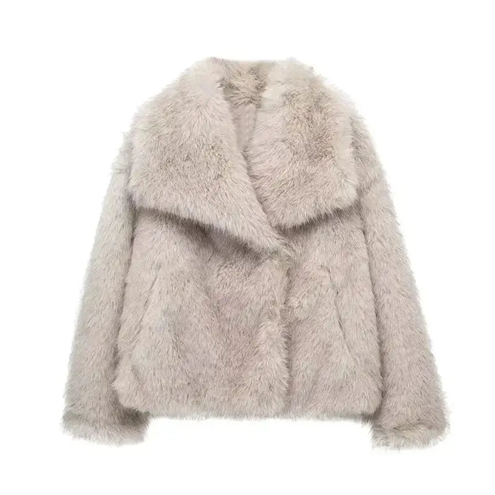 Drune | Frauen Elegante Kunstfelljacke Cozy Stil