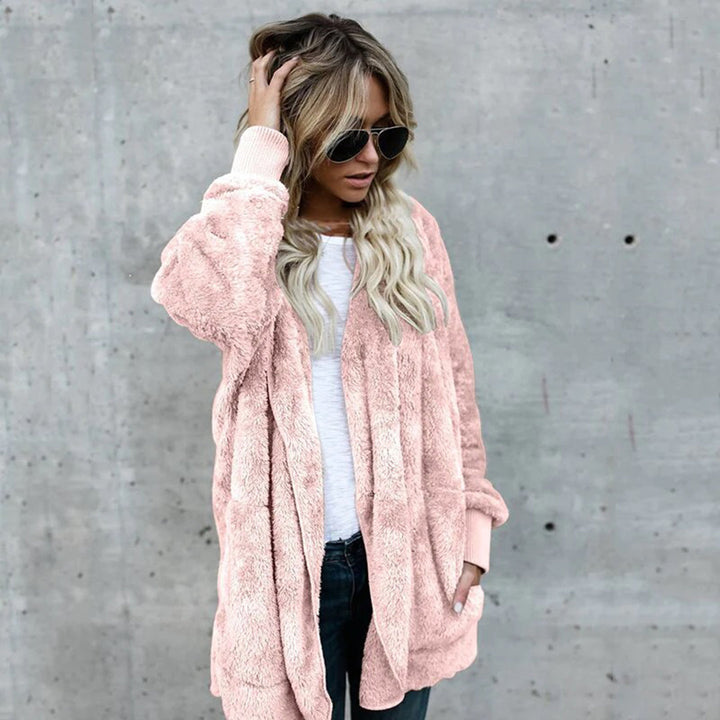 Drune | Langer Cardigan mit Kapuze aus Fleece