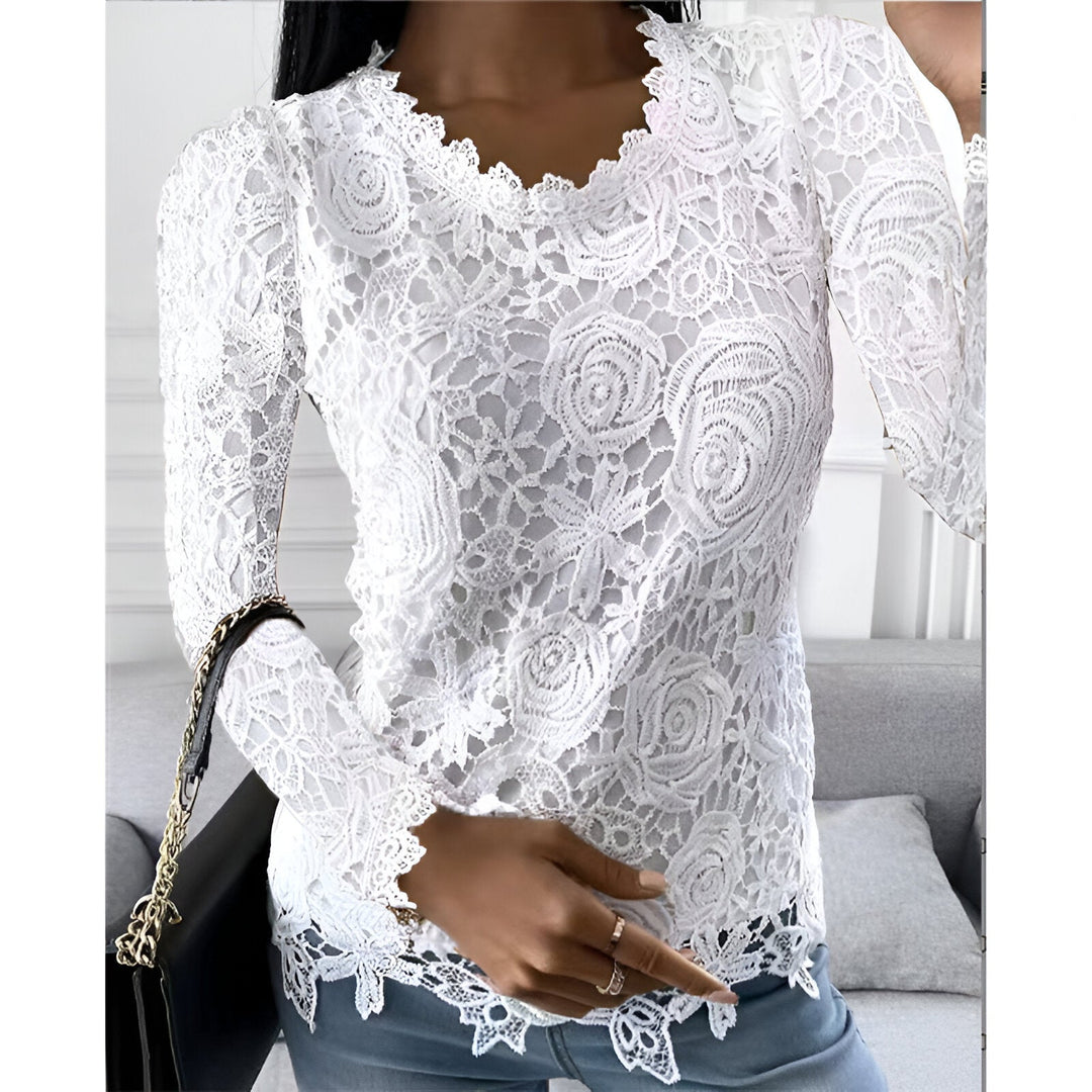 Drune | Elegante Spitzenbluse mit Langen Ärmeln