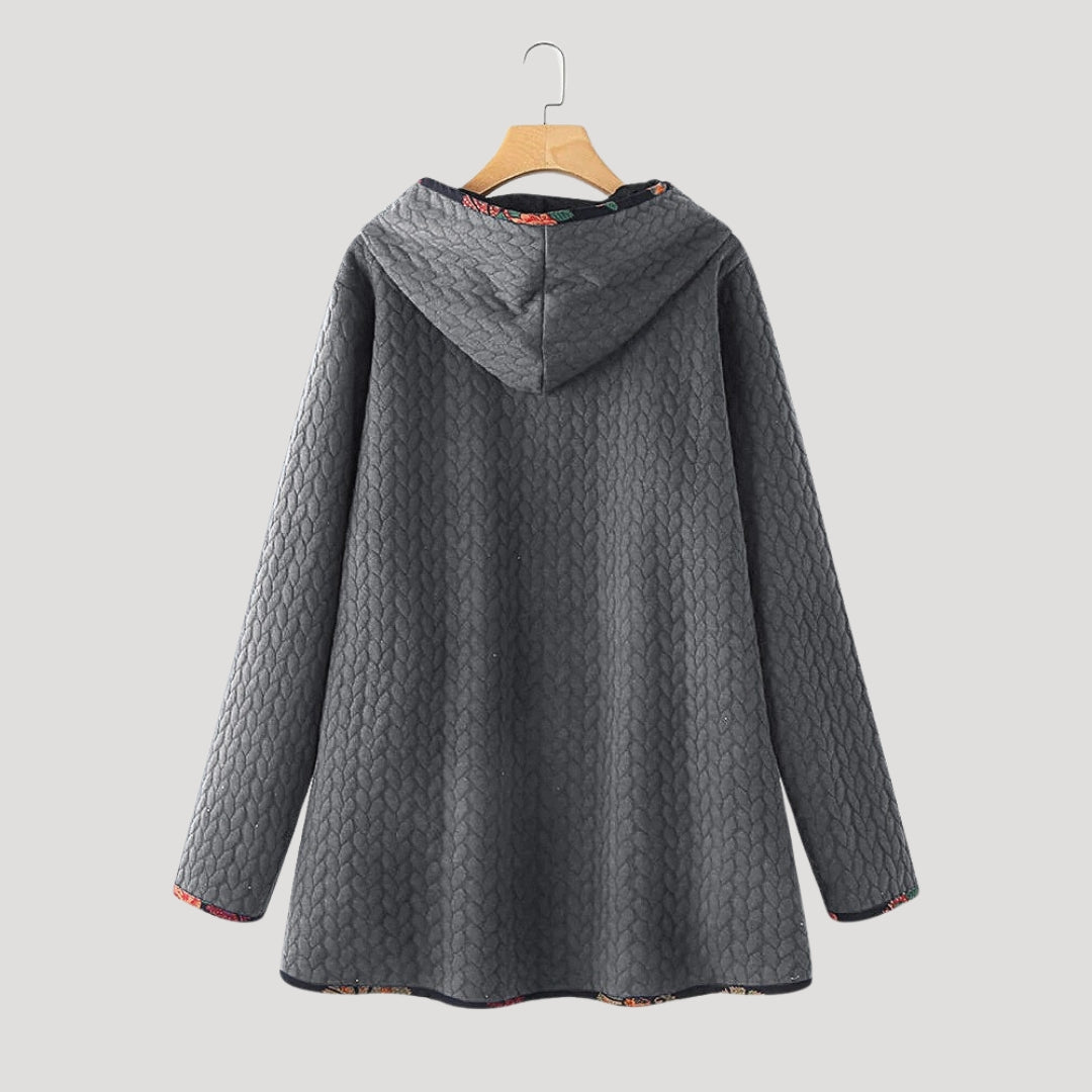 Drune | Damen Wintermantel Fleece Kapuzen langes Jacket