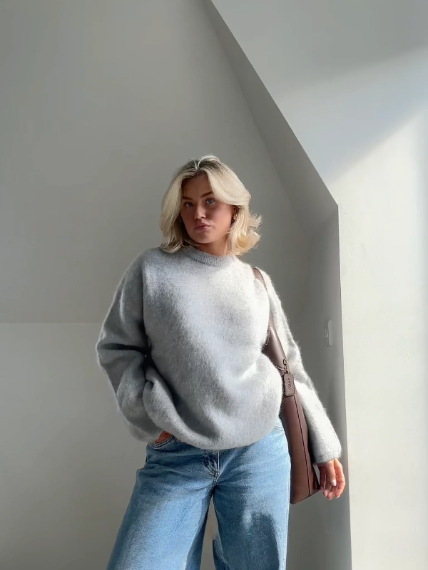 Drune | Pullover Pullover Mohair Mix Übergröße Passform Lange Ärmel Rundhals