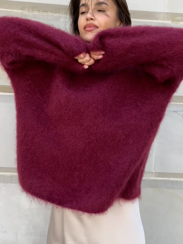 Drune | Pullover Pullover Mohair Mix Übergröße Passform Lange Ärmel Rundhals