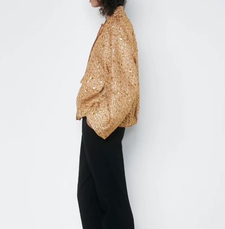 Drune | Damenjacke mit Übergröße Goldenen Glitzer