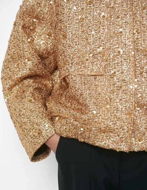 Drune | Damenjacke mit Übergröße Goldenen Glitzer