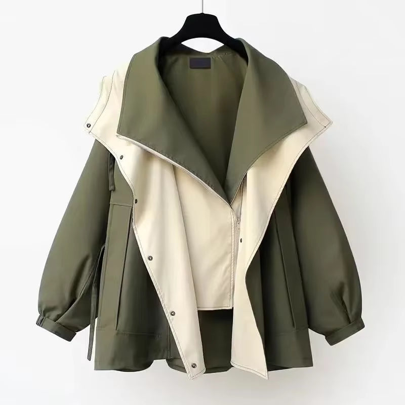 Drune | Jacke mit Kapuze Übergröße Herbstjacke Damenjacke