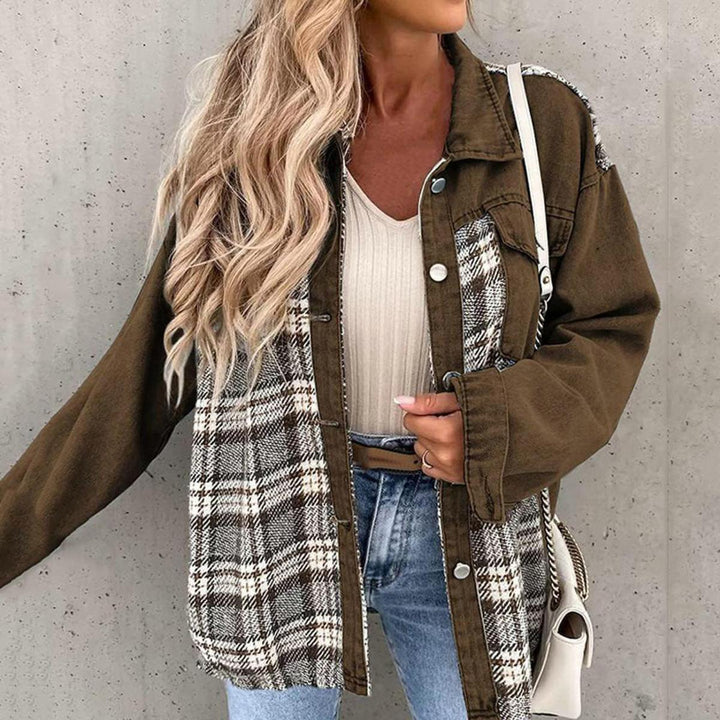 Drune | Patchwork Plaid Freizeitjacke Für Frauen