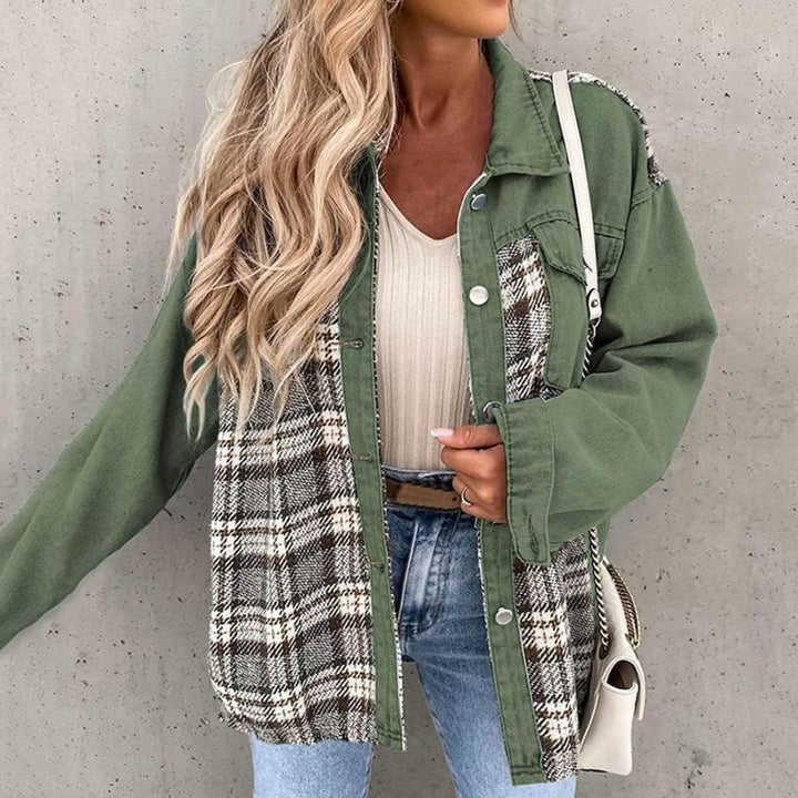 Drune | Patchwork Plaid Freizeitjacke Für Frauen