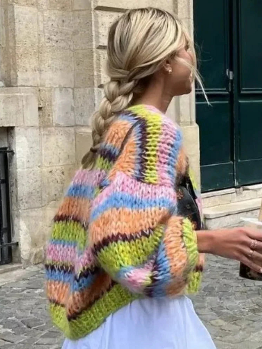 Drune | Patchwork Cardigan für Damen - Lange Puffärmel