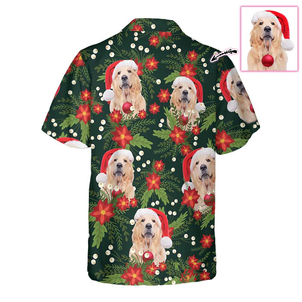 Drune | Weihnachts Golden Retriever Custom Hawaiihemd, Lustiges Golden Retriever Shirt, Personalisierte Weihnachtsgeschenk