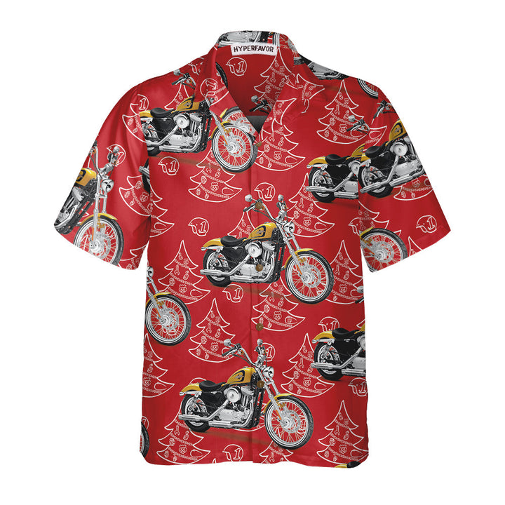 Drune | Personalisierte Motorrad-Weihnachten benutzerdefinierte Hawaii-Hemd, lustiges Weihnachtsgeschenk für Biker
