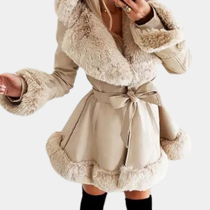 Drune | Damen Stylische Warme Kapuzenwinterjacke