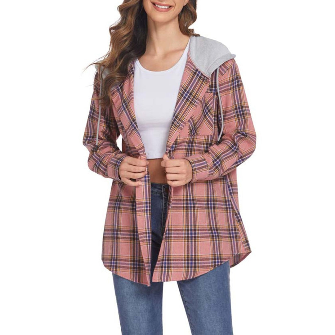 Drune | Karierte Hemd mit Kapuze und Knöpfen Baumwolle/polyester Lässig und Trendy