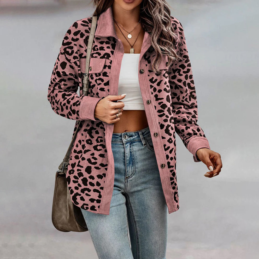 Drune | Stilvolle Damenjacke mit Leopardenmuster