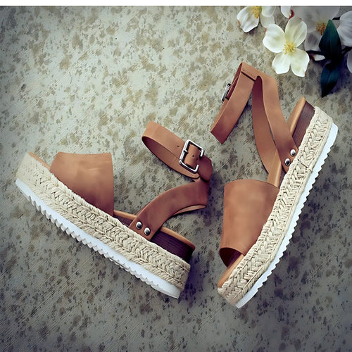 Drune | Sandalen Damen Knöchelriemen Espadrille Schuhe für den Sommer