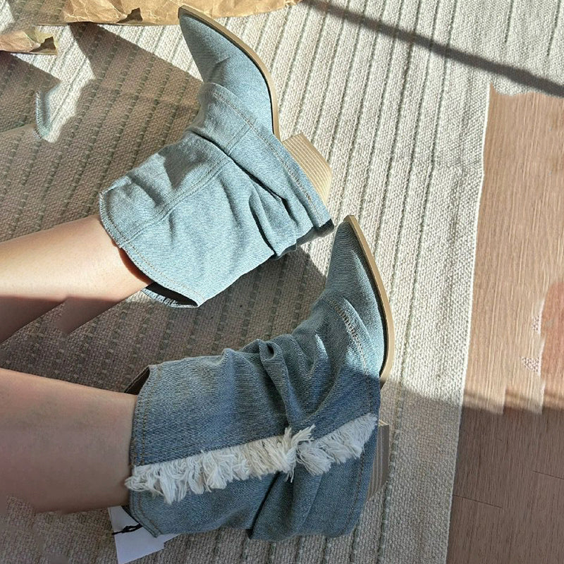 Drune | Stylische Stiefel aus Denim