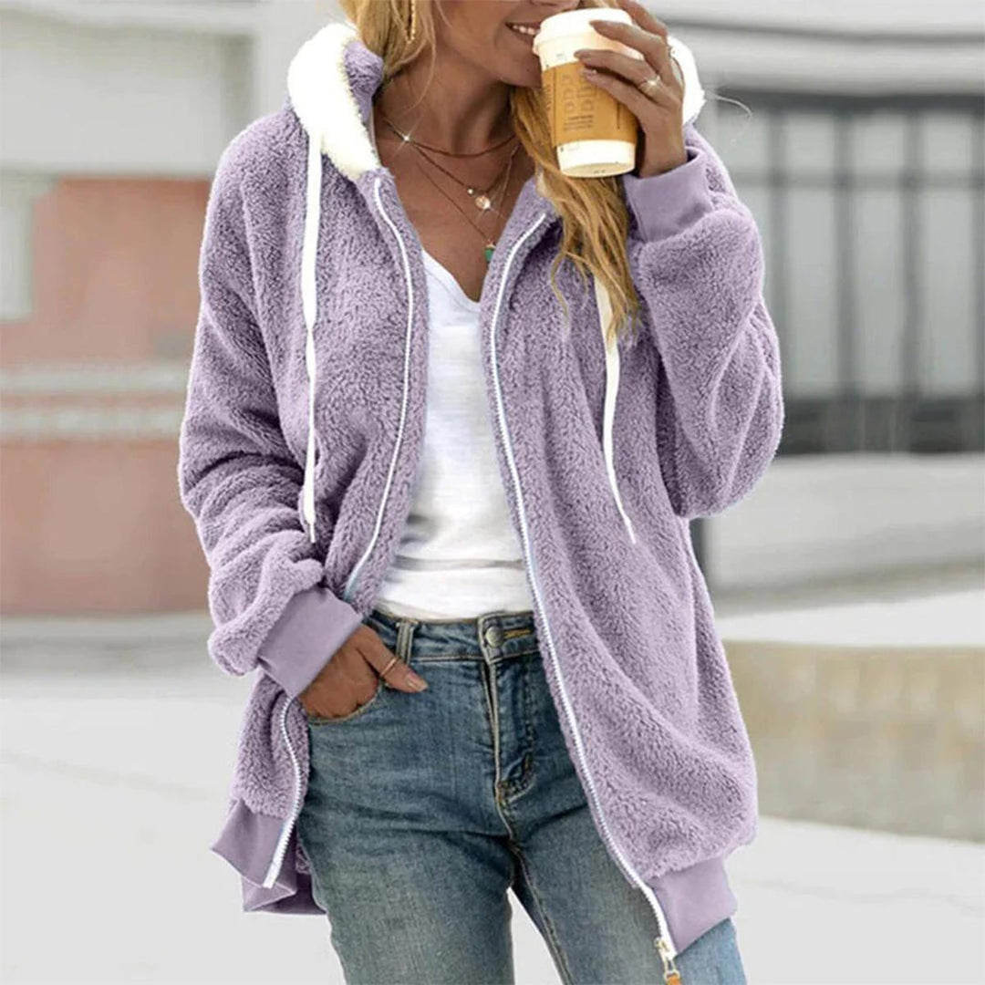 Drune | Plüsch Kapuzenjacke mit Taschen Für Frauen
