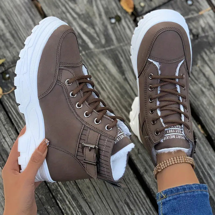 Drune | Plüsch Schnür-Stiefeletten für Damen – Stylisch & Bequem