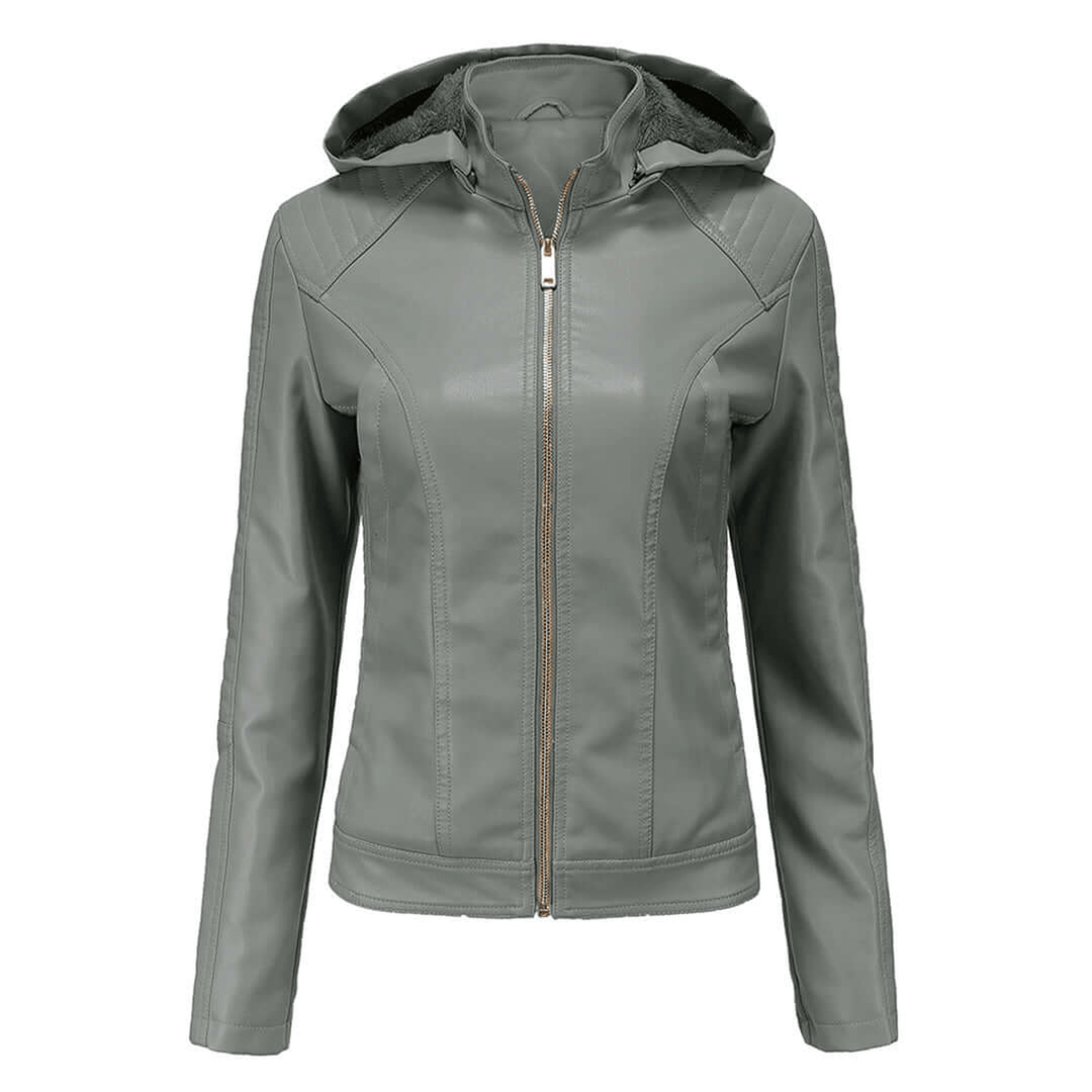 Drune | Plüsch Gefütterter Slim Fit Kunstledermantel