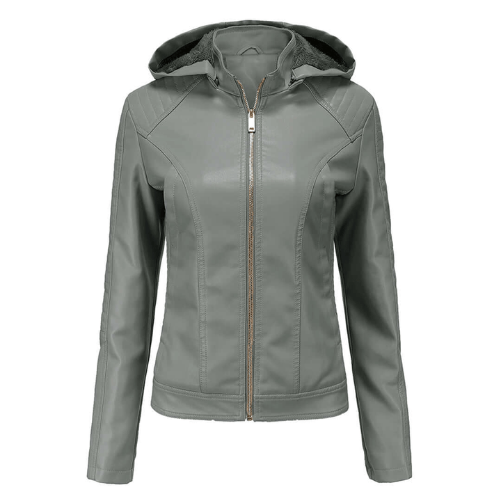 Drune | Plüsch Gefütterter Slim Fit Kunstledermantel