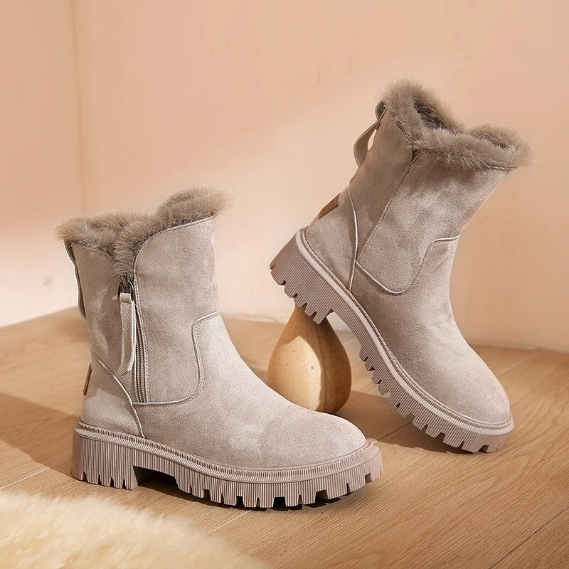 Drune | Plüsch Plattform Schneestiefel für Frauen – Stilvoll & Gemütlich für den Winter