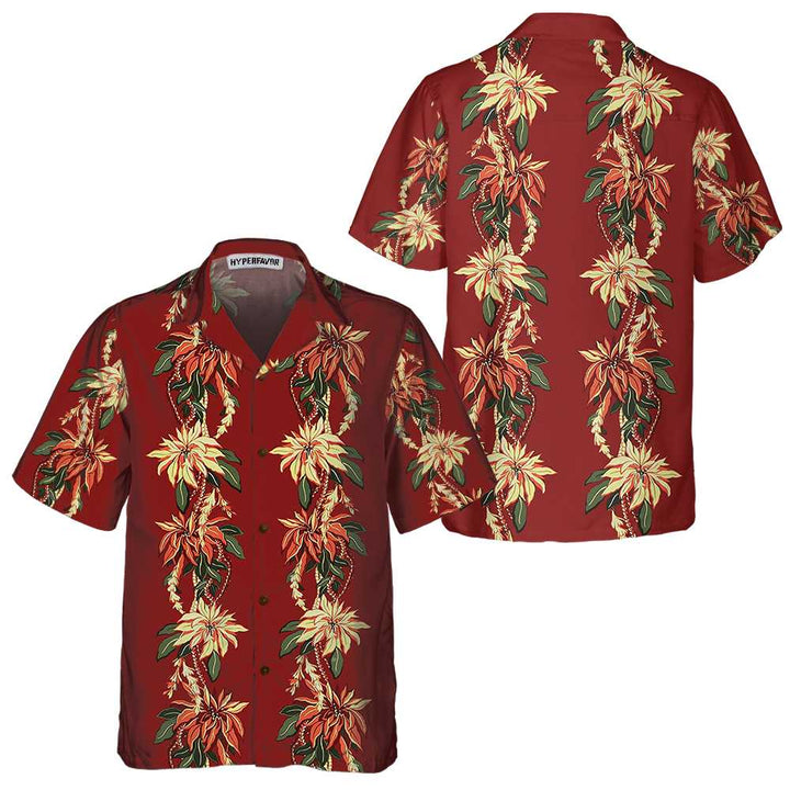 Drune | Weihnachts-Poinsettia-Hawaiianshirt, Vintage-Weihnachtshemd, Beste Weihnachtsgeschenkideen