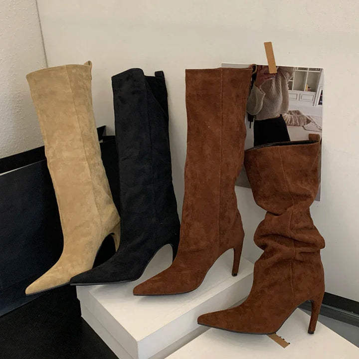 Drune | Spitz zulaufende Kniehohe Stiefel für Damen – Schick & Stilvoll