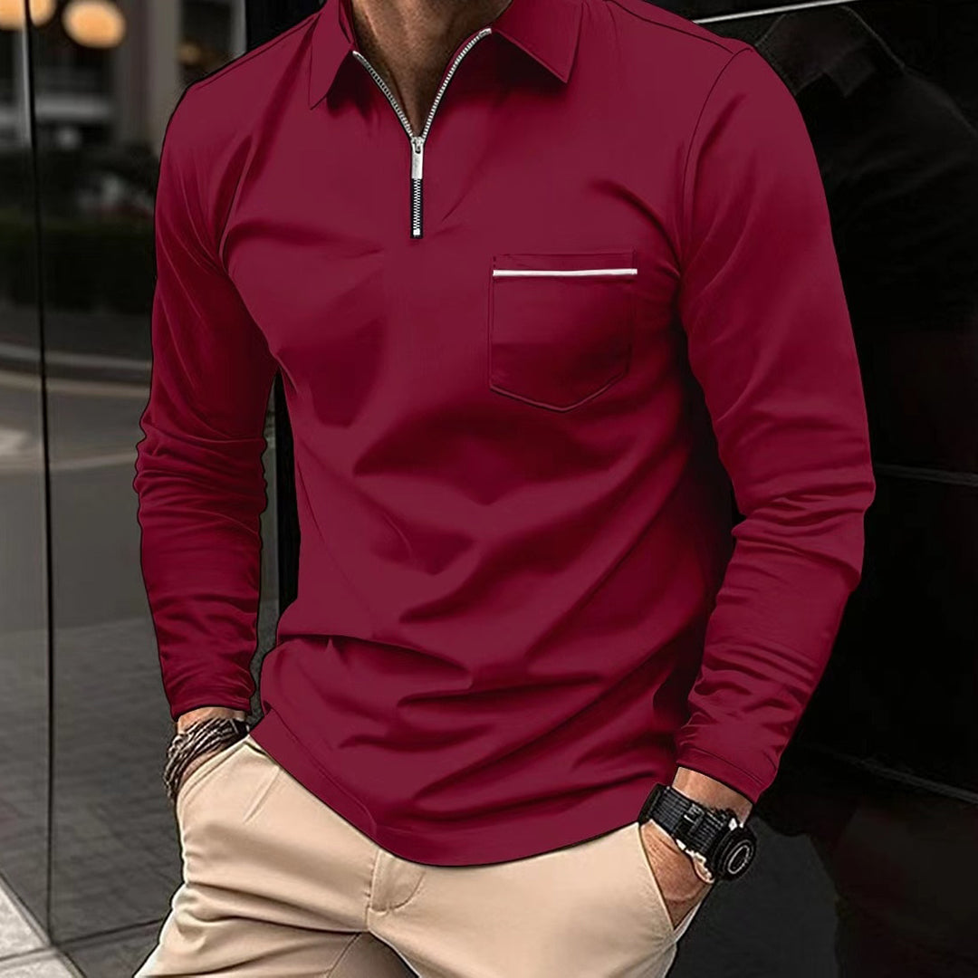 Drune | Poloshirt für Männer, Reißverschluss - Atmungsaktiv