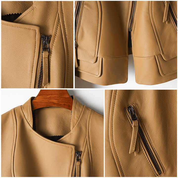 Drune | Premium Leder Langarm Enges Jacke