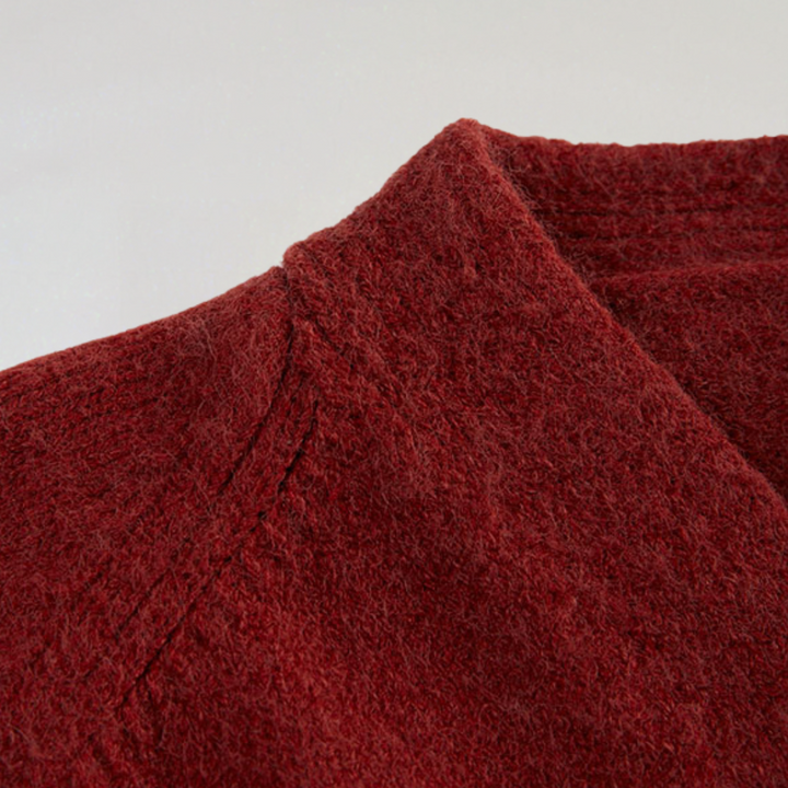 Drune | Damen Wolljacke mit V-Ausschnitt und Knopfverschluss