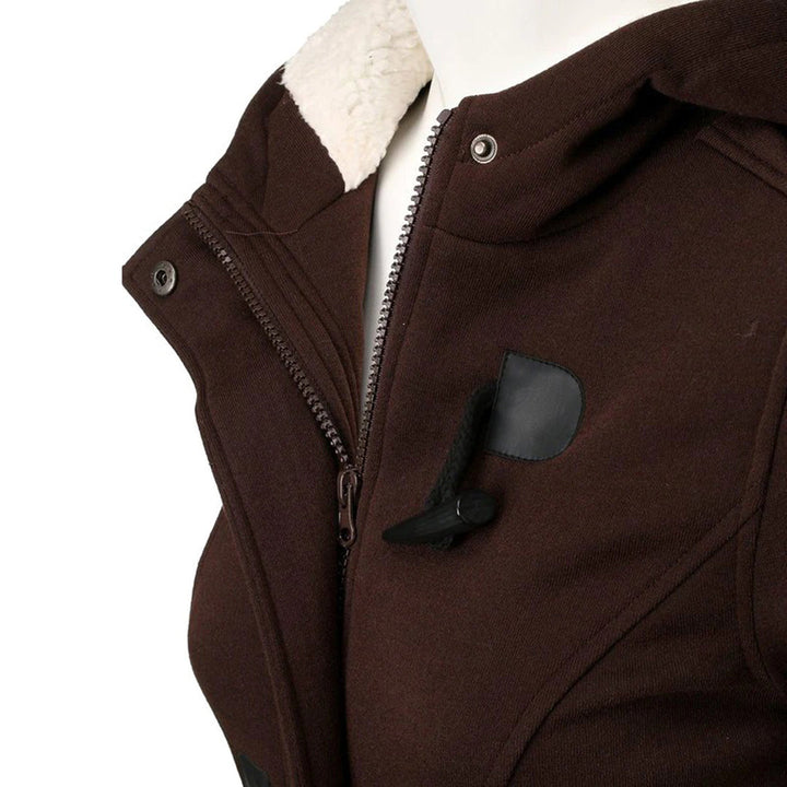 Drune | Woll Toggle Duffle Mantel Kapuzenfuzzy Gefütterter Duffle Mantel