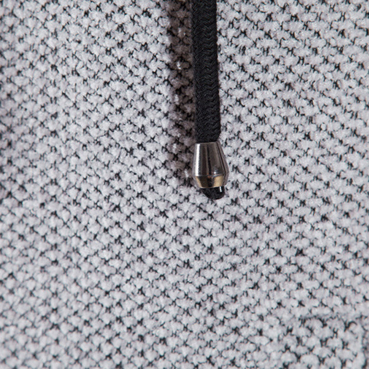 Drune | Kapuzenpullover Strickstoff Reißverschluss Weiche Fütterung Verstellbare Kapuze