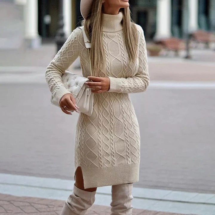 Drune | Rollkragen Bodycon Kleid mit langen Ärmeln
