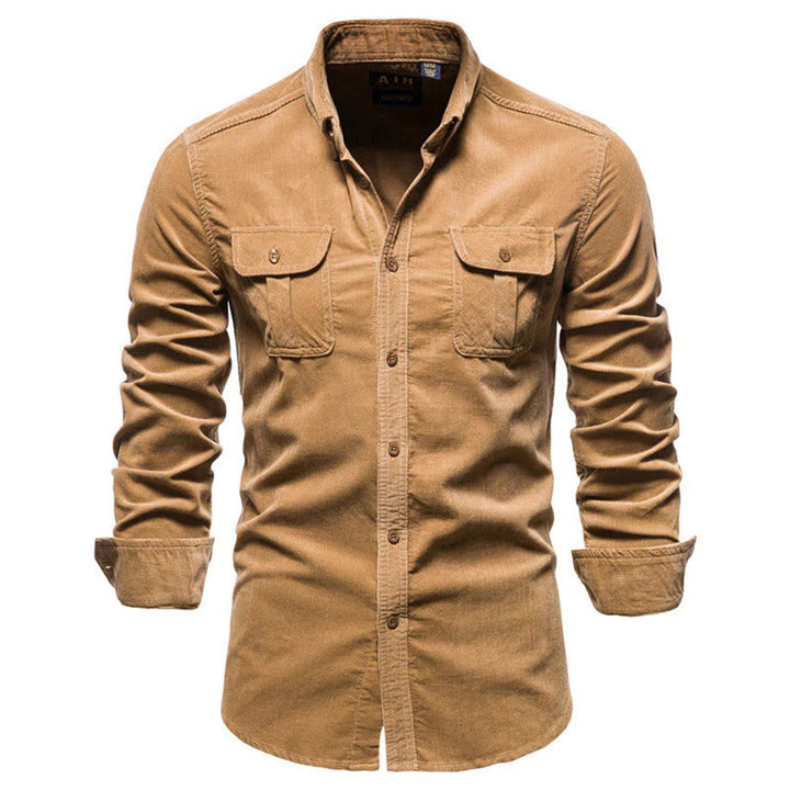 Drune | Bequeme Baumwolle Slim Fit Langarm Mit Brusttaschen