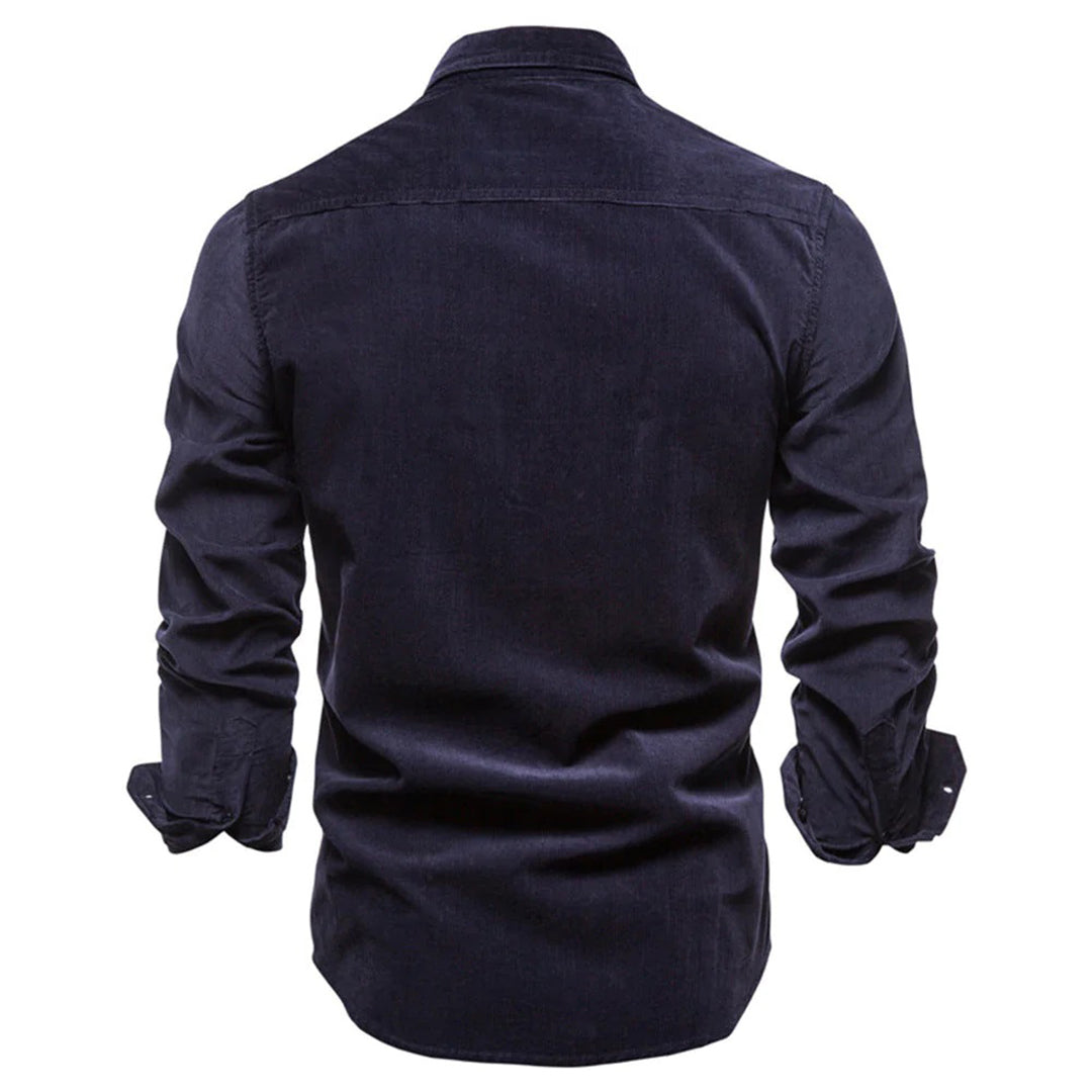 Drune | Bequeme Baumwolle Slim Fit Langarm Mit Brusttaschen
