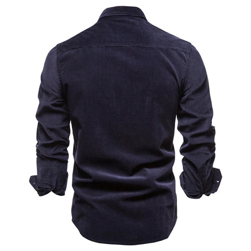 Drune | Bequeme Baumwolle Slim Fit Langarm Mit Brusttaschen