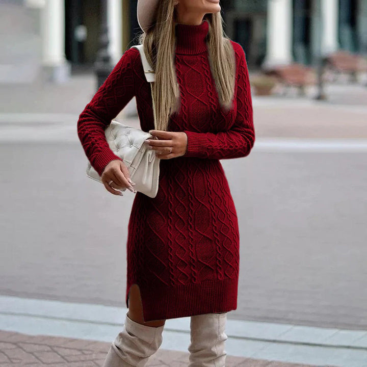 Drune | Rollkragen Bodycon Kleid mit langen Ärmeln