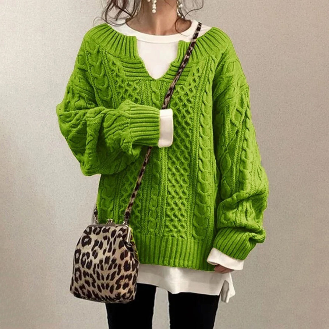 Drune | Strickpullover mit Kabelstrick Baumwolle Überdimensioniert und Trendy
