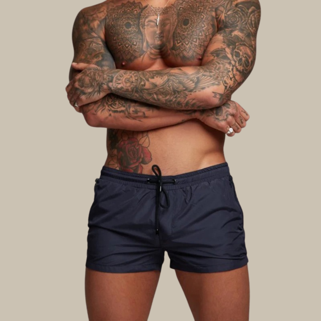 Drune | Badeshorts Schnell trocknende kurze Shorts mit Stretch für Herren