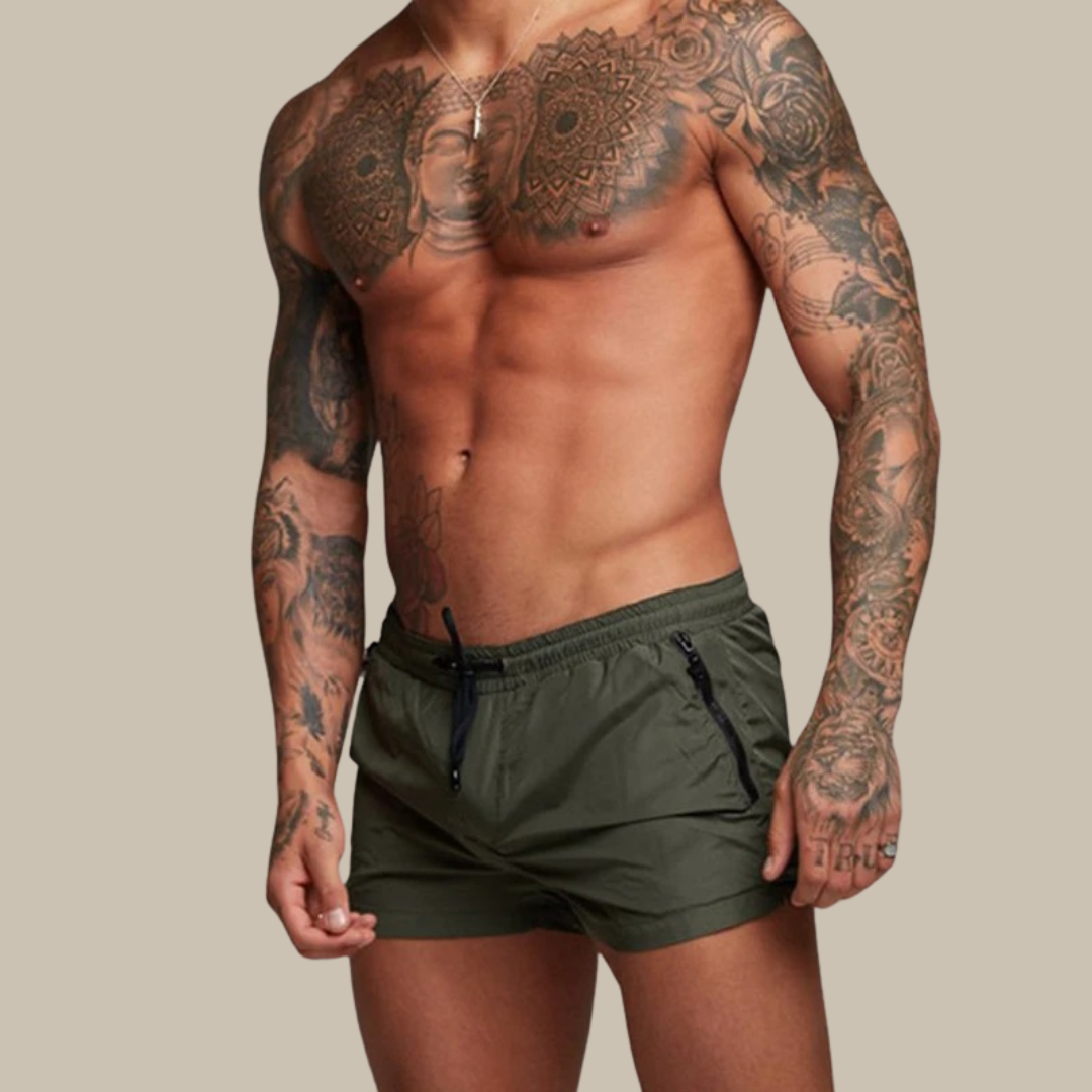 Drune | Badeshorts Schnell trocknende kurze Shorts mit Stretch für Herren