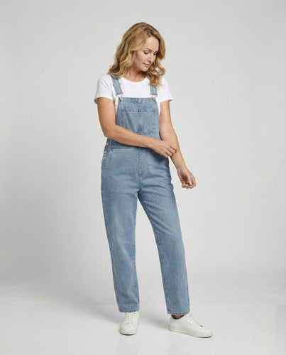 Freizeitkleidung Damen Jeans Latzhose Weit