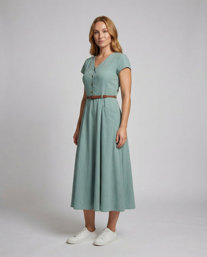 Damen Viskose Freizeitkleid mit Taschen