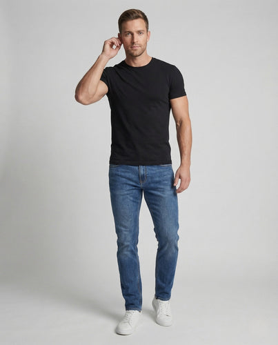 Herren Stretch Jeans Slim Fit Gerades Bein