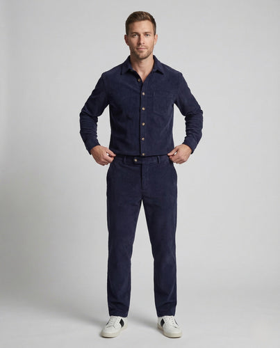 Herren Zweiteiler Hemd Hose Baumwolle