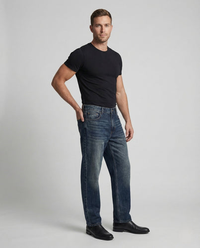 Unisex Denim Jeans Gerade Used