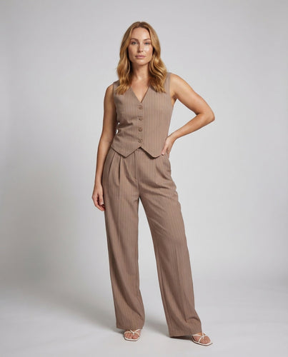 Damen Weste Palazzo Set