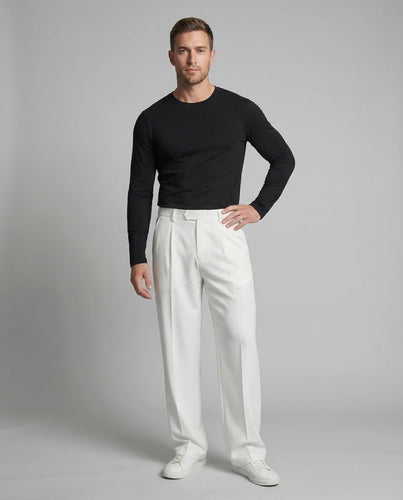 Unisex Stoffhose Weit Bügelfalte