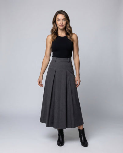 Damen Plisseerock Maxi Kellerfalten