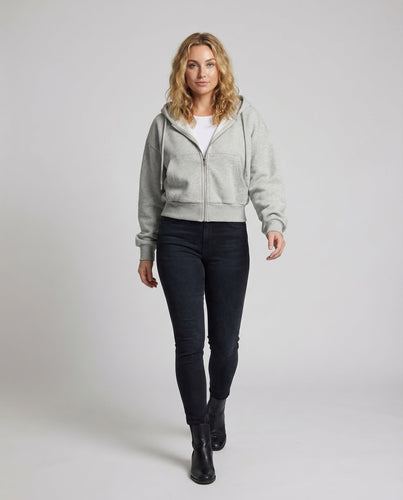 Damen Kapuzen-Sweatjacke Voluminöse Ballonärmel