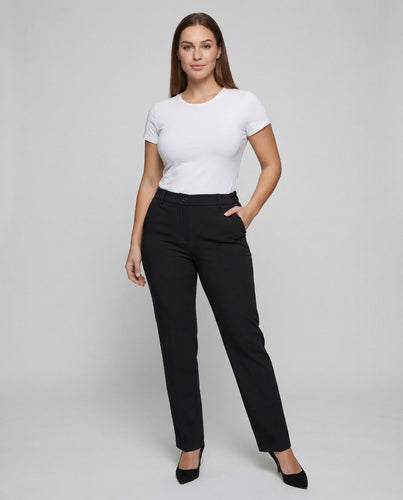 Damen Business-Stretchhose Verdeckter Hakenverschluss